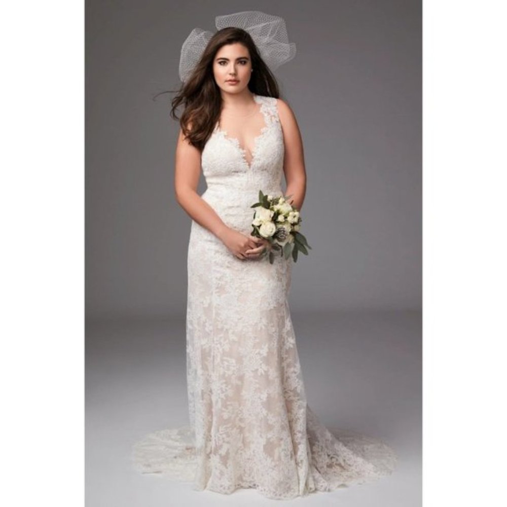 Watters Ashland Lace Open Back Button Up Wedding Dress Gown